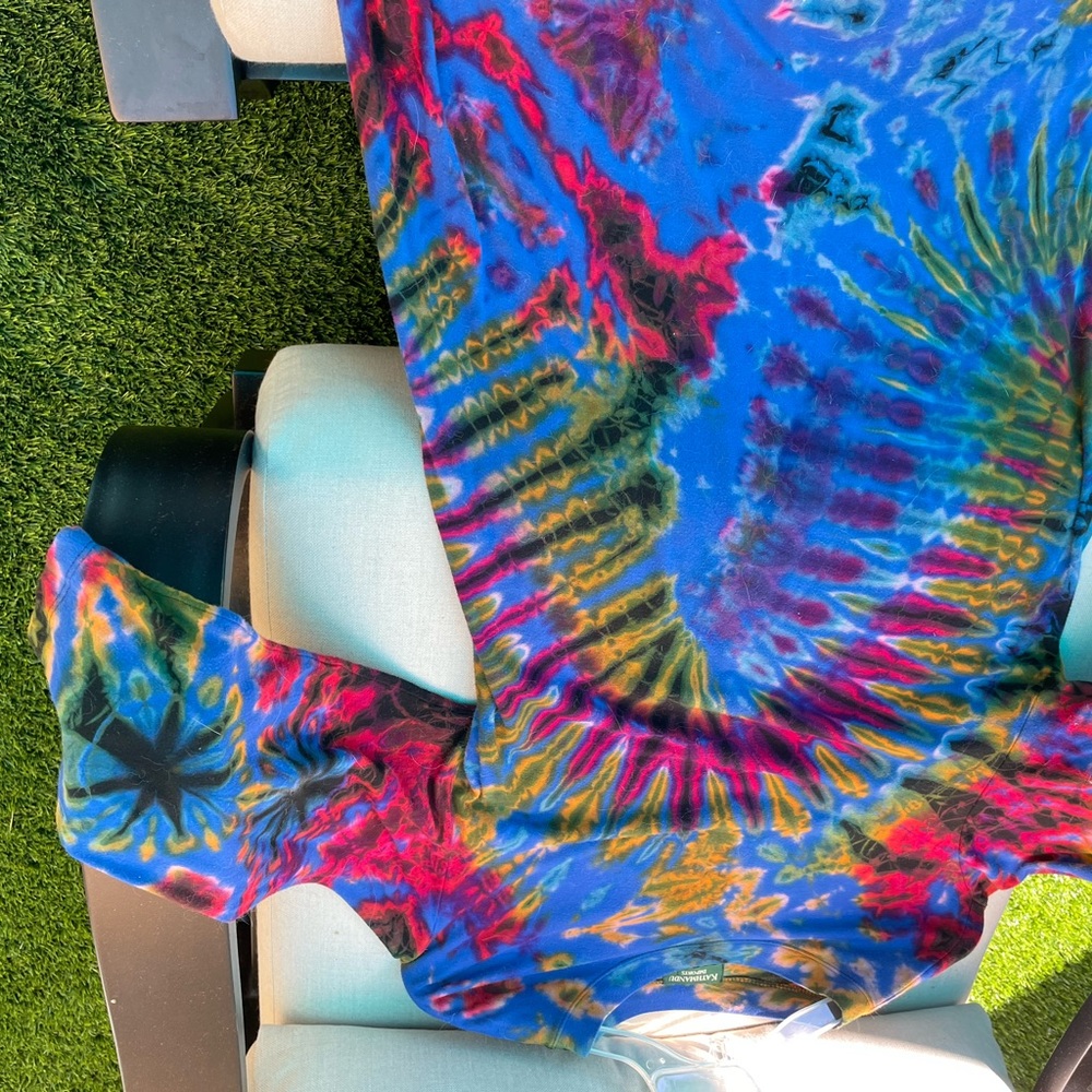 Katmandu size large tie dye long stretchy dress with long sleeves . - Picture 3 of 5